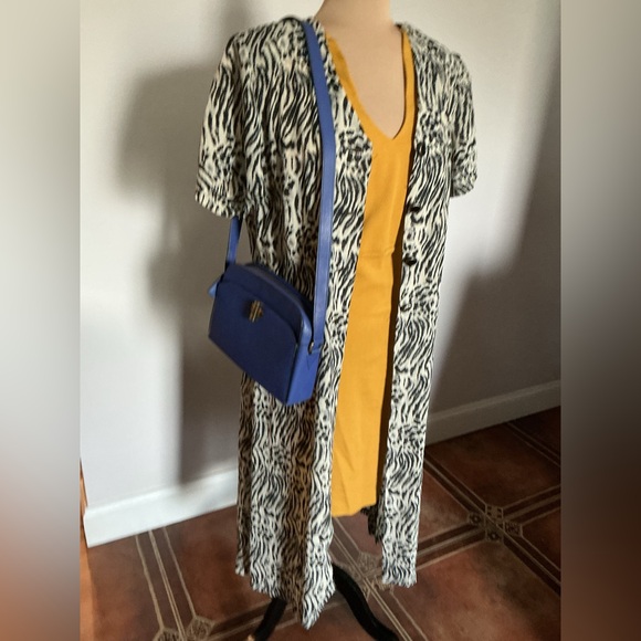 Vintage Leslie Faye dress Women’s Size 16 Sheer Zebra Print Cover-Up Duster - Picture 4 of 10